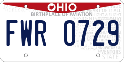 OH license plate FWR0729