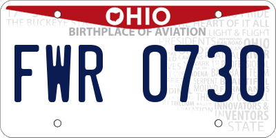 OH license plate FWR0730