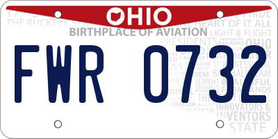 OH license plate FWR0732