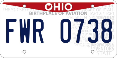 OH license plate FWR0738