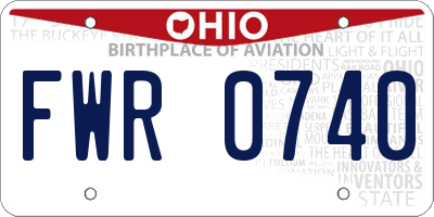 OH license plate FWR0740