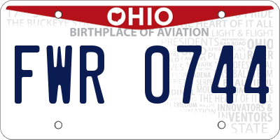 OH license plate FWR0744