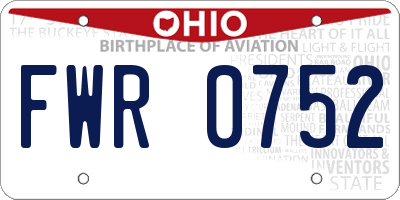 OH license plate FWR0752
