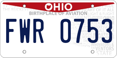 OH license plate FWR0753