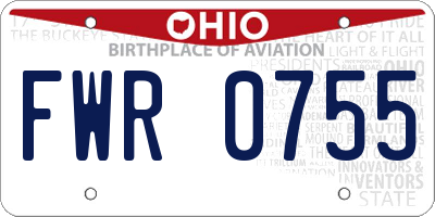 OH license plate FWR0755