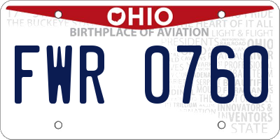 OH license plate FWR0760