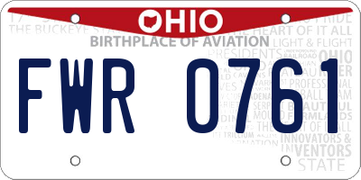 OH license plate FWR0761