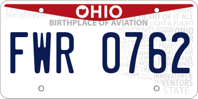 OH license plate FWR0762