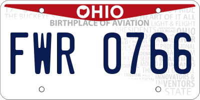OH license plate FWR0766
