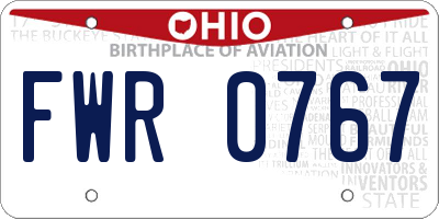 OH license plate FWR0767