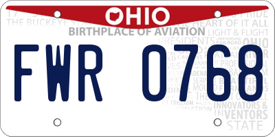 OH license plate FWR0768
