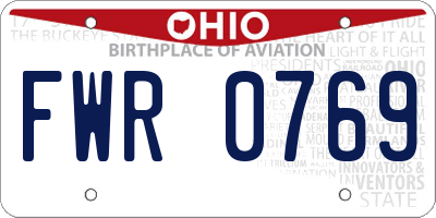 OH license plate FWR0769