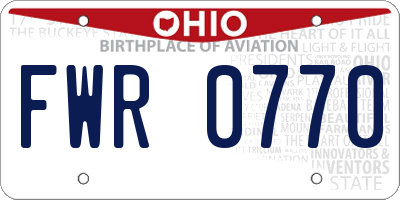 OH license plate FWR0770