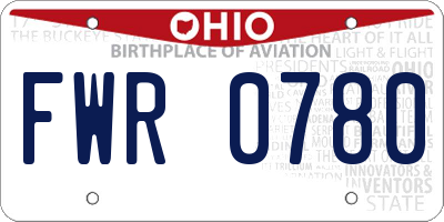 OH license plate FWR0780