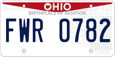 OH license plate FWR0782