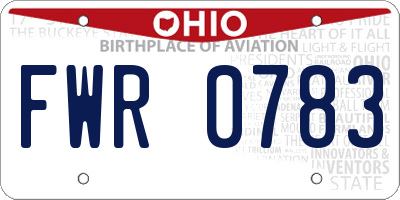 OH license plate FWR0783