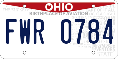 OH license plate FWR0784
