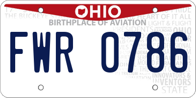 OH license plate FWR0786