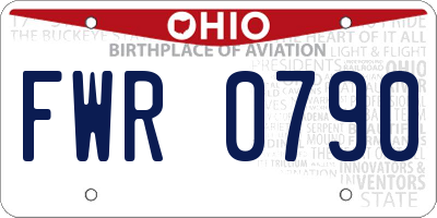 OH license plate FWR0790