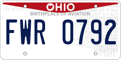 OH license plate FWR0792