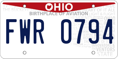 OH license plate FWR0794