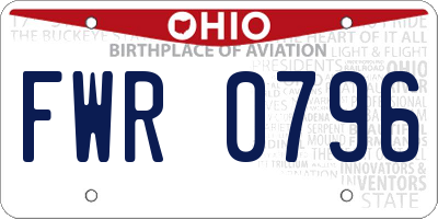 OH license plate FWR0796