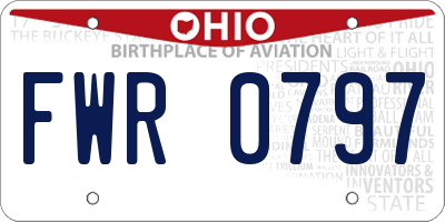 OH license plate FWR0797