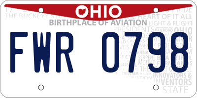 OH license plate FWR0798