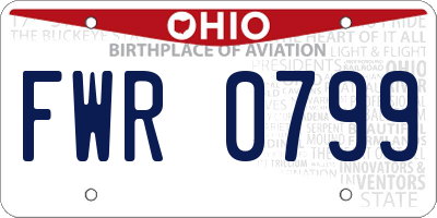 OH license plate FWR0799