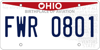 OH license plate FWR0801