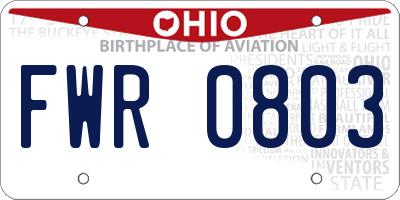 OH license plate FWR0803