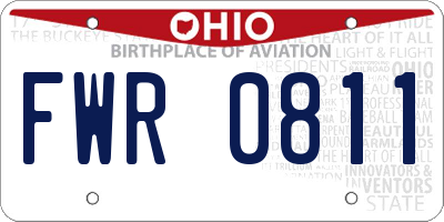OH license plate FWR0811