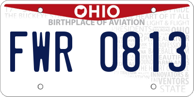 OH license plate FWR0813