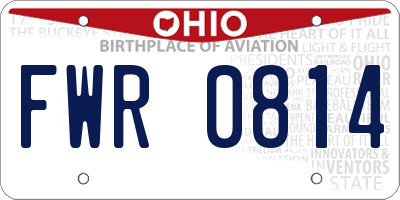 OH license plate FWR0814