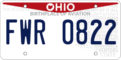 OH license plate FWR0822