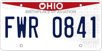 OH license plate FWR0841