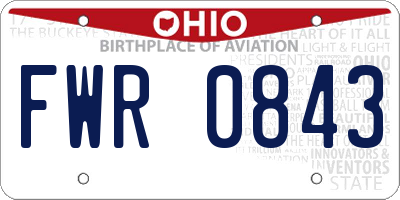 OH license plate FWR0843
