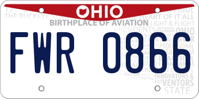 OH license plate FWR0866