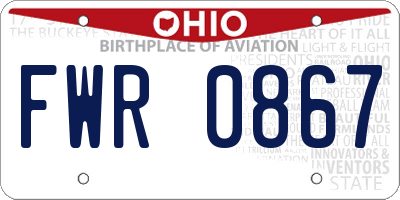 OH license plate FWR0867