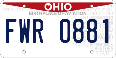 OH license plate FWR0881