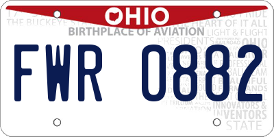 OH license plate FWR0882