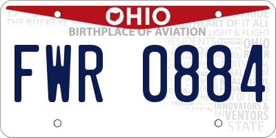 OH license plate FWR0884