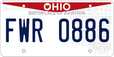 OH license plate FWR0886