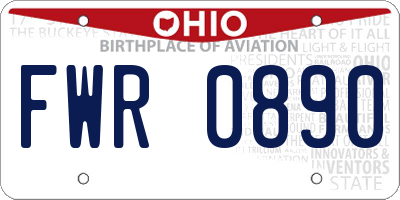 OH license plate FWR0890