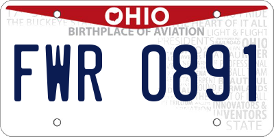 OH license plate FWR0891