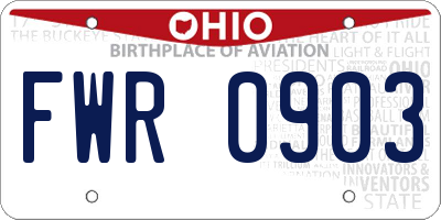 OH license plate FWR0903