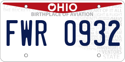 OH license plate FWR0932