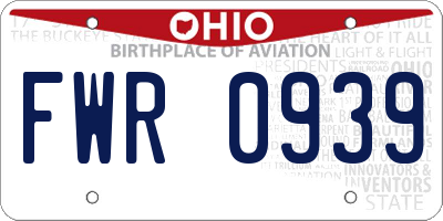 OH license plate FWR0939