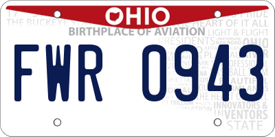OH license plate FWR0943