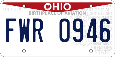 OH license plate FWR0946